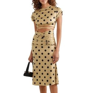 ORSEUND IRIS Le Club cropped polka-dot satin top size small